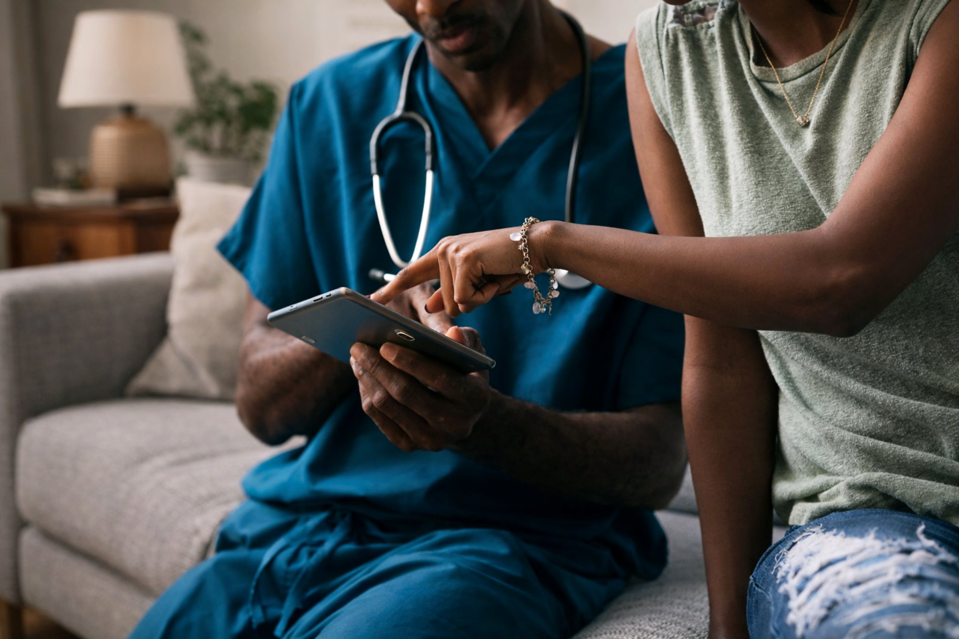RBYS care team with patient at home